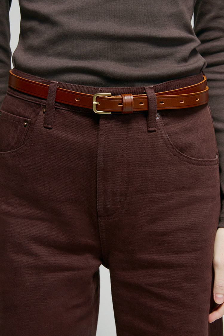 Hey Joanie Slope Curve Jeans HJ039, front view showing high-rise fit, classic denim wash, and slim tapered leg design.