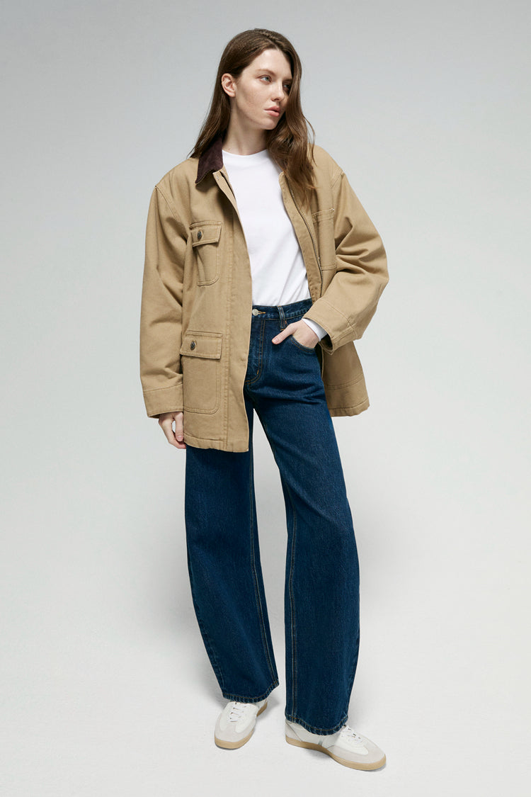 Hey Joanie Slope Curve Jeans HJ039 in dark wash, showing the fit and style details of the high-rise denim jeans.