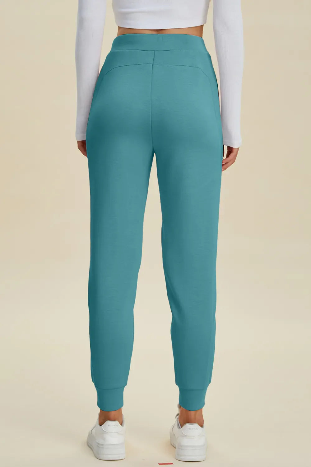 ShopBasicbae Basic Bae full-size air scuba joggers with high waist and drawstring, stylish and comfortable bottoms for casual wear.