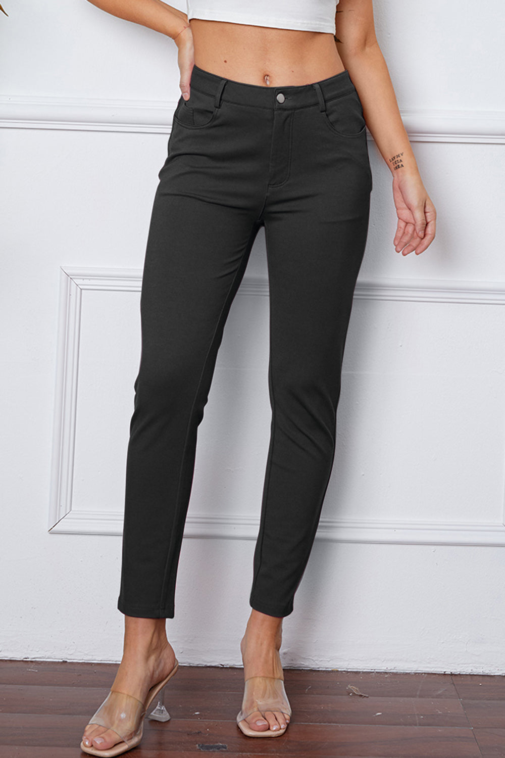 StretchyStitch Pants by Basic Bae, stylish and comfortable bottoms in soft fabric, shown in a natural pose with a focus on fit and texture.