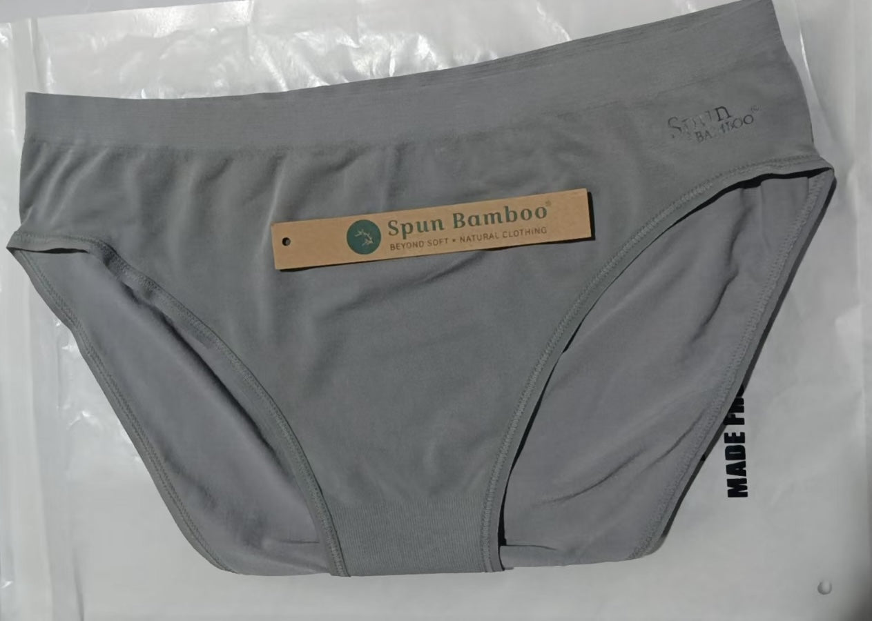 Spun Bamboo women's high-leg brief underwear made from bamboo and cotton, featuring a comfortable, seamless design.