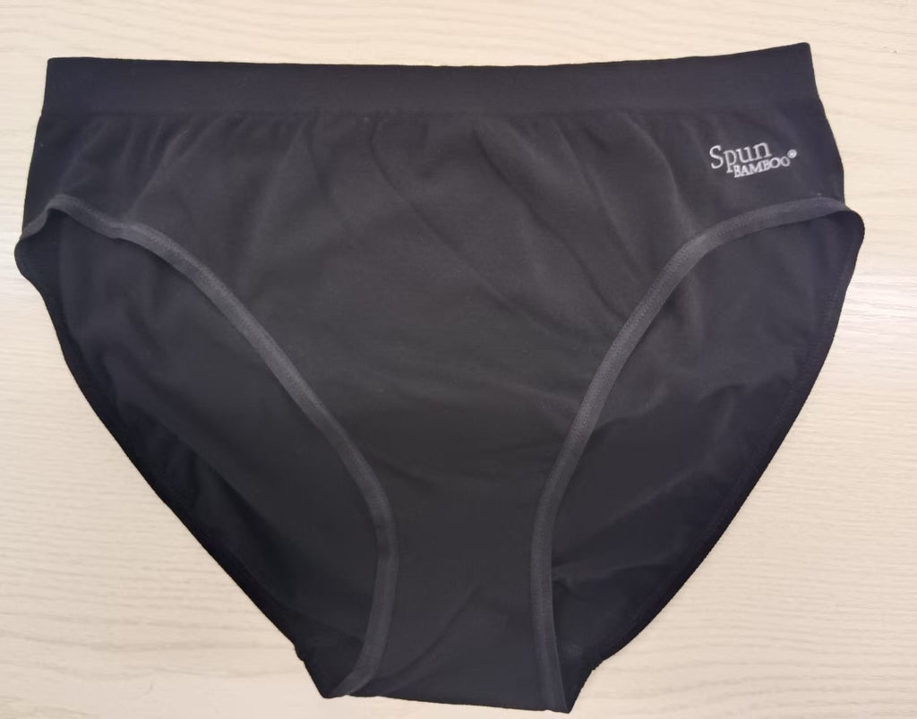 Women's high-leg brief underwear by Spun Bamboo, made from soft bamboo and cotton, featuring a comfortable, natural fit.