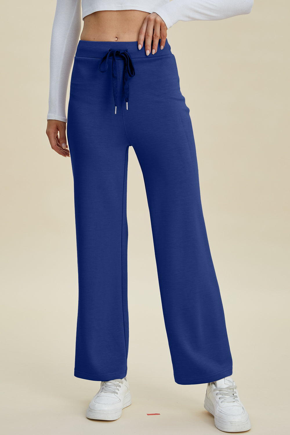 ShopBasicbae Basic Bae full-size air scuba drawstring wide-leg pants, lightweight and comfortable bottoms with a relaxed fit.
