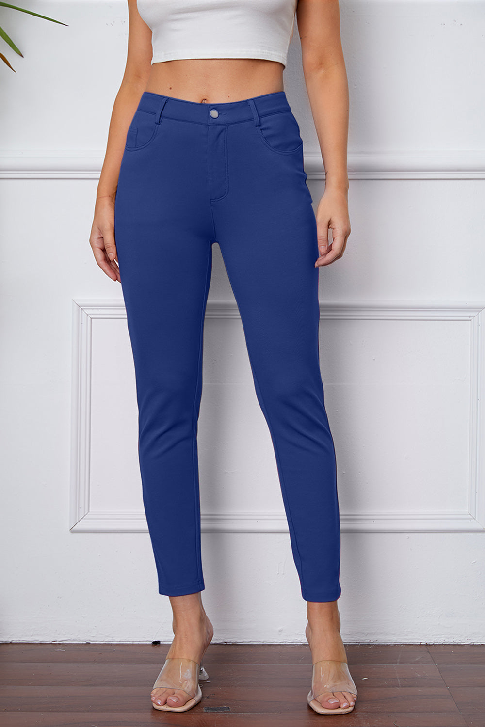 StretchyStitch Pants by Basic Bae, stylish stretchy bottoms in a relaxed fit, shown in a natural pose with a focus on fabric texture.