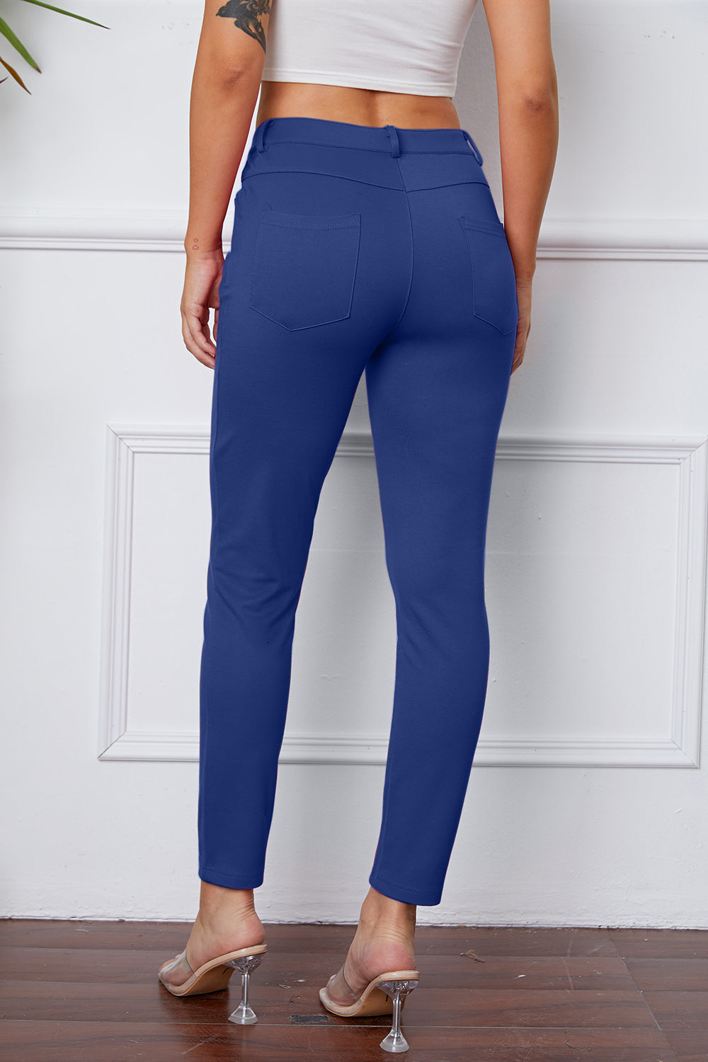 StretchyStitch Pants by Basic Bae, stylish black bottoms with a comfortable, fitted design, perfect for casual wear.