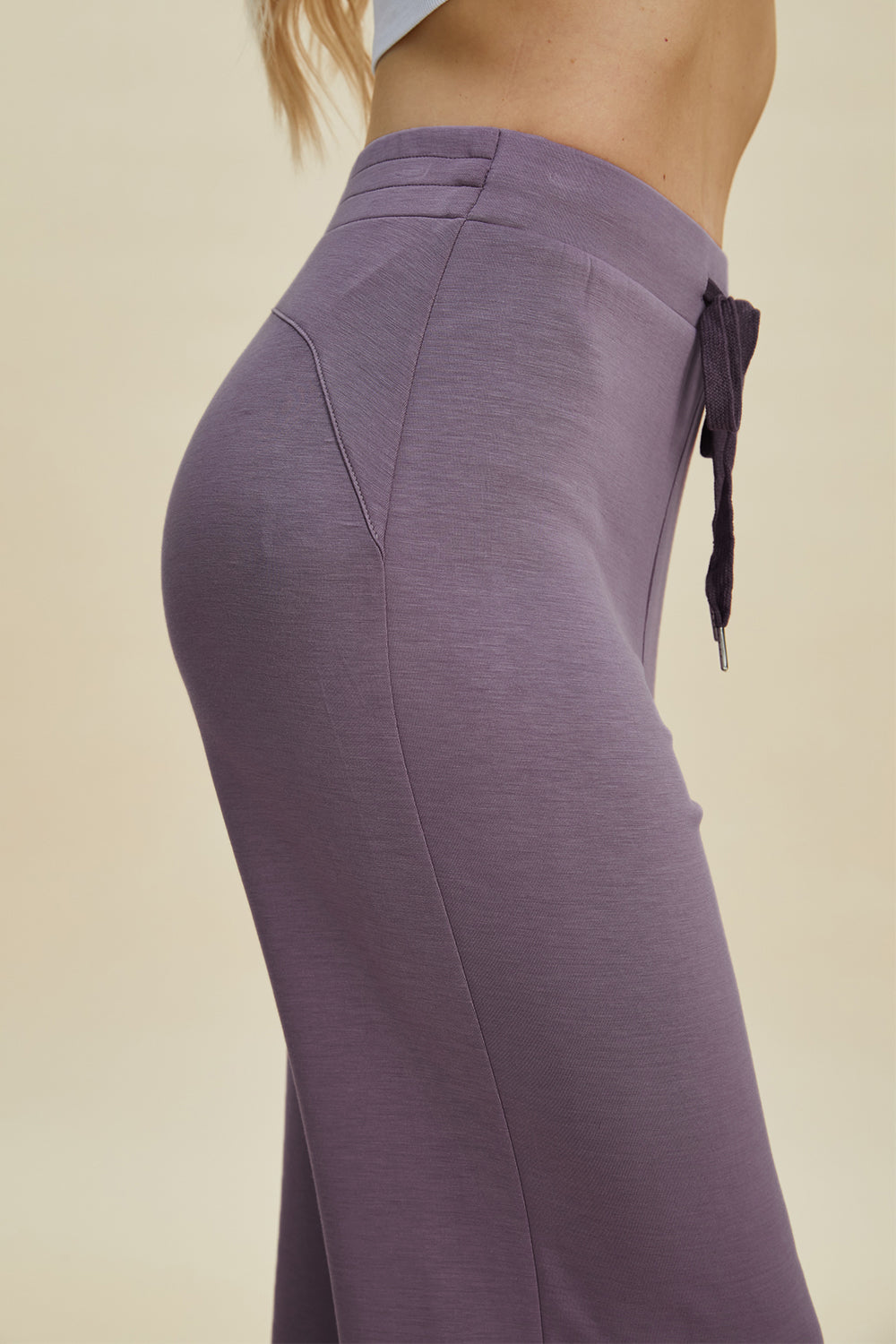 ShopBasicbae Basic Bae full-size air scuba drawstring wide-leg pants, black bottoms with relaxed fit and elastic waistband.