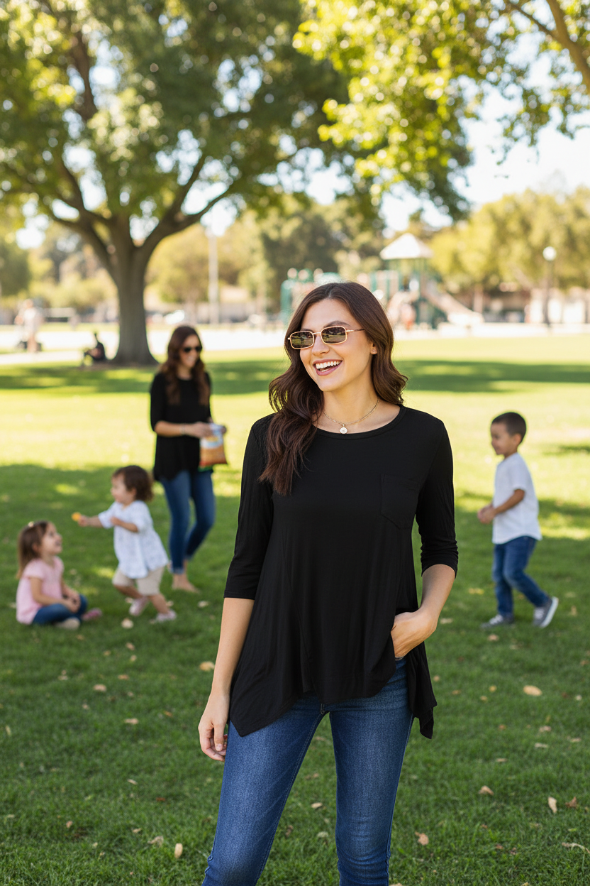 Basic Bae Full Size Round Neck Pocketed T-Shirt